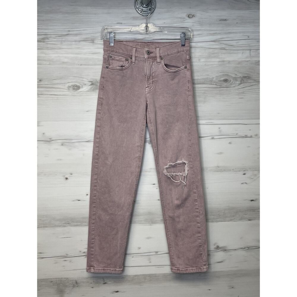 American Eagle Jeans Womens 000 Short Distressed Stretch High Rise Mom Denim